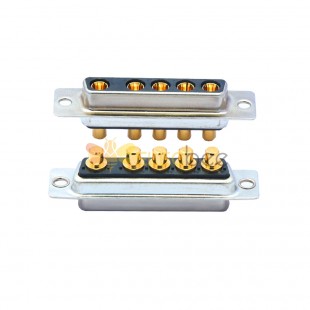 D-SUB 5W5 High Current Female Straight Through Hole 10A 20A 30A 40A Gold Plated Solid Pin Single Hole 10A