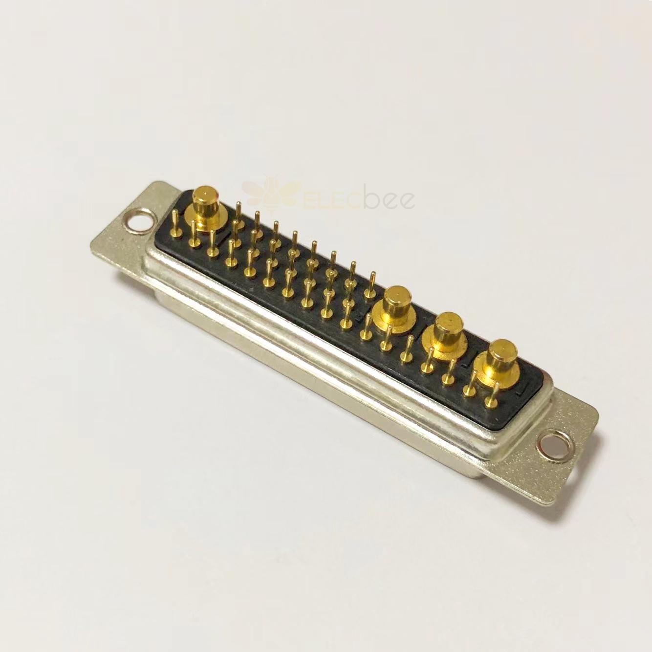 D SUB Male Connector Power 36W4 180° Solder Type for Cable with Staking 20A