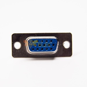 d sub連接器15針直式180度母頭藍色膠芯焊接式接線 20pcs
