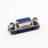 d-sub 15芯母頭彎式穿孔接PCB板藍色膠芯帶鉚鎖 20pcs