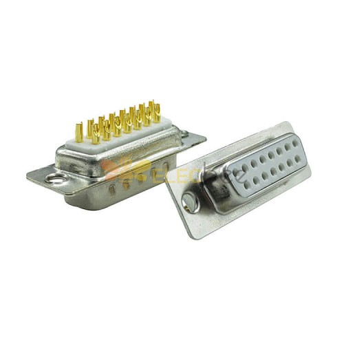 D Sub 15pin Connector Straight Male Female Solder Type 15pin Rs232 Serial Port 2 Rows Bur 10a