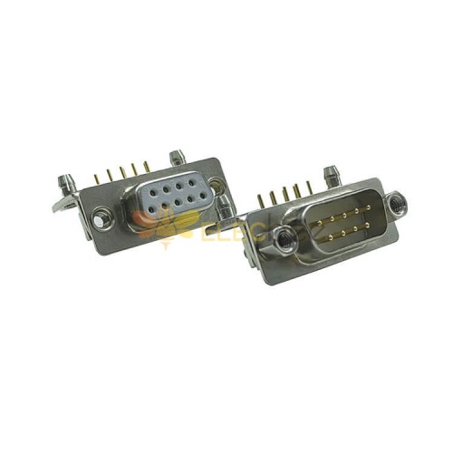 D Sub 9pin Connector Right Angled Male Female Through Hole 9pin Com Serial Port 2 Rows 