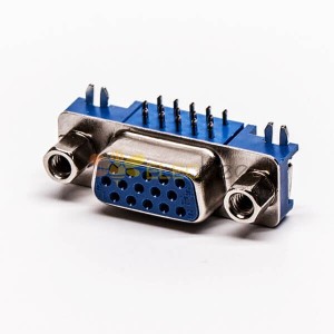 db連接器彎頭藍色膠芯母頭5.08鉚鎖接pcb板