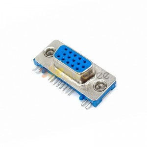 Slim d sub 15f D-SUB VGA 15 Pin Dişi Dik Açı Olsa Delik Konektörü