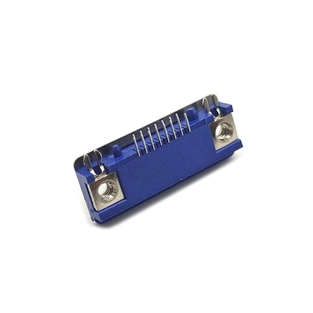 Slim D-sub HDR15 Pin Hembra RA Conector de orificio pasante 3 filas Frente 7 Detrás 8