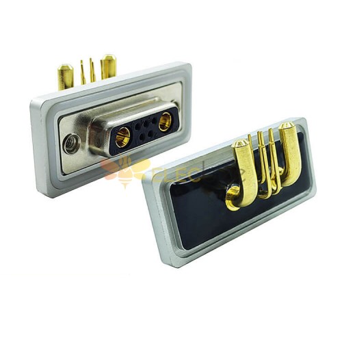 Connettore D SUB a 7 pin impermeabile ad angolo retto maschio femmina foro passante 7 pin in lega di alluminio 7 W2 ad alta corrente 30A