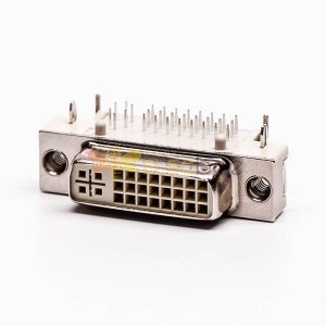 24/5 DVI Connettore Femminile R/A Bianco per Montaggio PCB