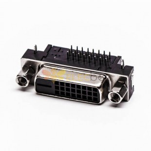 DVI Female Right Angled Connector Black for PCB Mount
