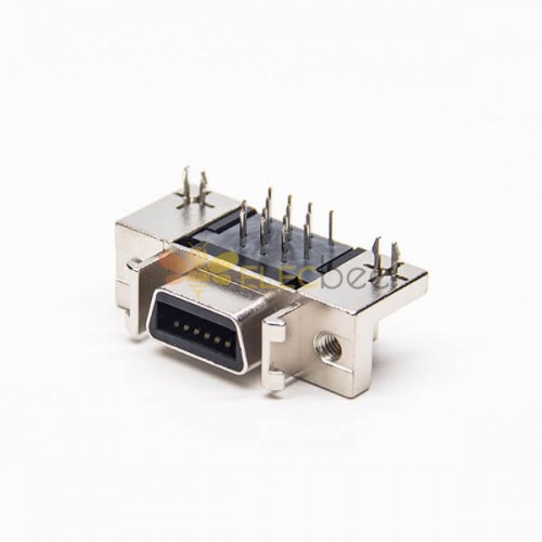 SCSI 14 Pin Konnektör Zıpkınla Delikten Sağa Doğru Açılı