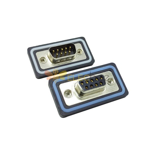 D Sub 9pin Connector Straight Male Female Through Hole Rs232 Serial Port 9pin Waterproof Solid Pin 7293