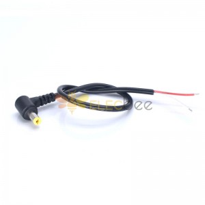 Câble d'alimentation DC5.5 * 2.1mm mâle simple plié 12v DC 30cm coude en forme de L 0.3 carré
