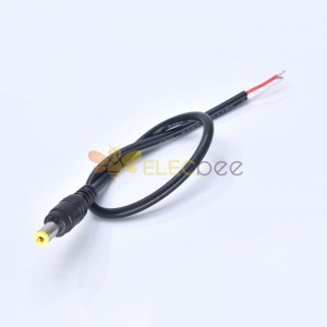 Monitor de 12v Cable de alimentación de CC DC5.5 * 2.1mm Conector macho Recto 30cm Cable 0.3mm2