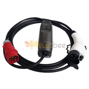 SAE J1772 Standard 16A Type 1 à prise CEE rouge pour câble de chargeur de volt chevy EV Portable Mode 2 monophasé(1-phase)