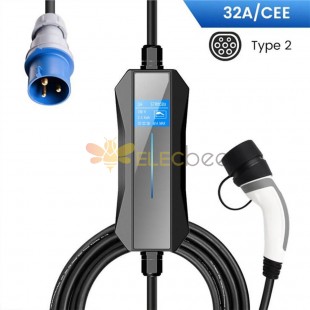 Tipo 2 IEC 62196 Cargador EV Fuente de alimentación para vehículos eléctricos Cable de carga EV con enchufe CEE 5 m de longitud monofásico (1 fase)