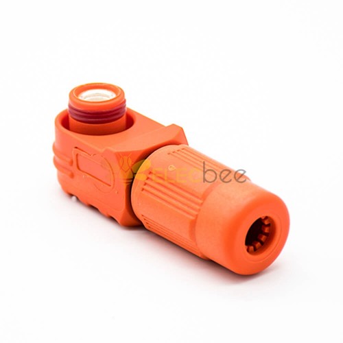 1 Pin Waterproof Connector Female 120A 6mm IP67 Plastic Orange Right ...