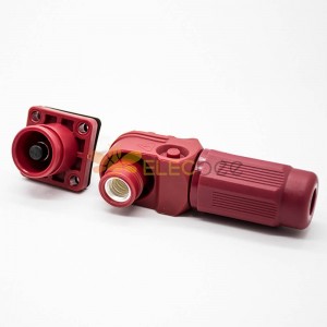 Surlok Connectors Red 90°Plug Butt-Joint Socket Female and Male 1Pin 6MM 60A IP65 Plastic