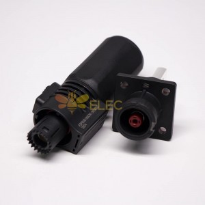 Surlok Plus 8mm Schwarz gerade Stecker und Sockel IP67 120A Batterie-Speicher-Anschluss