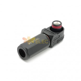 Surlok Plus Right Angle 1 Pin 8MM Black Female IP67 Plastic HV Connector 200A