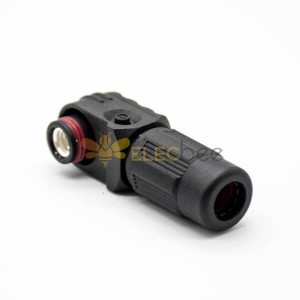 Waterproof High Current Battery Connectors Female 400A Right Angle Plug 14mm 1 Pin IP67 Cable Plastic Black