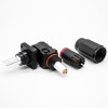 Waterproof High Current Battery Connectors Right Angle Plug and Socket 6mm Black IP65 120A Busbar Lug Female Plug