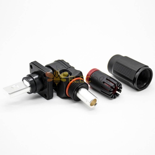 Waterproof High Current Battery Connectors Right Angle Plug And Socket 6mm Black Ip65 120a 3620