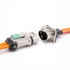 Hochspannungs-Verriegelungsstecker, 2-polig, 3,6 mm, 35 A, gerade Metall-HVSL-Buchse und -Stecker, IP67, für Kabel 0,1 m