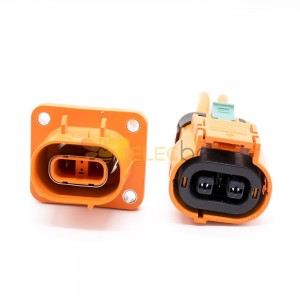 2 Pin 2.8mm 23A HVIL Connector High Voltage Interlock Straight Plug Plastic Shell