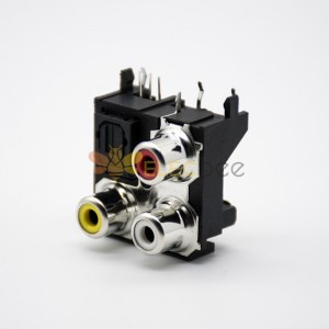 Fiber Optic Module jack and 3 RCA Jack Right angle panel mount with self tapping hole Receive