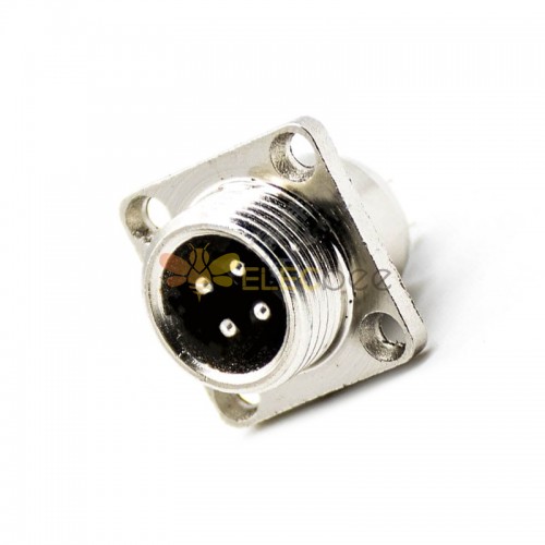 GX12 Aviation  connector  male 4pin StraightFlange Solder Type IP65 whaterproof connector