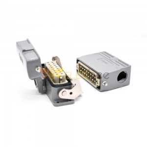 10 Pin Electrical Connector Heavy Duty H16A Female Butt-joint Male Silver Plating Size M25 Bulkhead Mounting