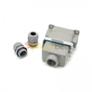 Conector HD H6B Montaje superficial 4Pin Plata Plating Macho-Junta hembra PG16