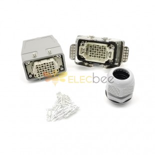 Heavy Duty Multi Pin Connector H10B 42Pin Male Without Contacts Male Butt-Joint Female PG16 Bulkhead Mounting