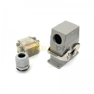 Heavy Duty Multi Pin Connector H10B 42Pin Male Without Contacts Male Butt-Joint Female PG16 Bulkhead Mounting