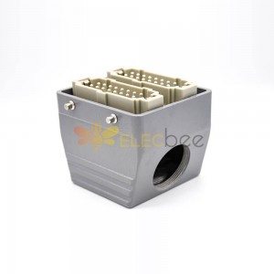Heavy Duty Multi Pin Connector PG29 32Pin Hasp H32B Shell Male female Butt-Joint Side Cable Entry Bulkhead Mounting