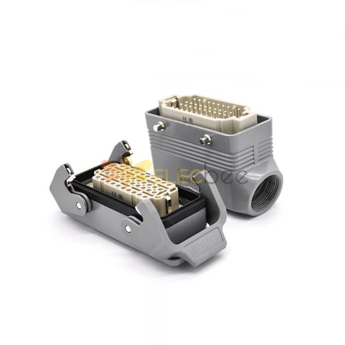 Heavy Duty Pin Connectors 40Pin Bulkhead Mounting H16B Female Butt-joint Male Plastic Button Silver Plating Size PG21