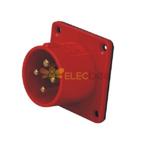 IEC60309 Pannello Mount Pin Receptacle 16A 4pin 380V-415V 50/60Hz 4P 6h 3P - E IP44