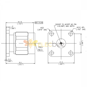 3.5mm Male To TNCA Female 18Ghz Rf Coax Connector Test Adapter