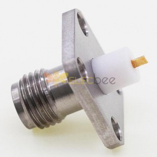 SMA Female Connector, 12.7mm / .500″ Square Flange w/Cylindrical Contact