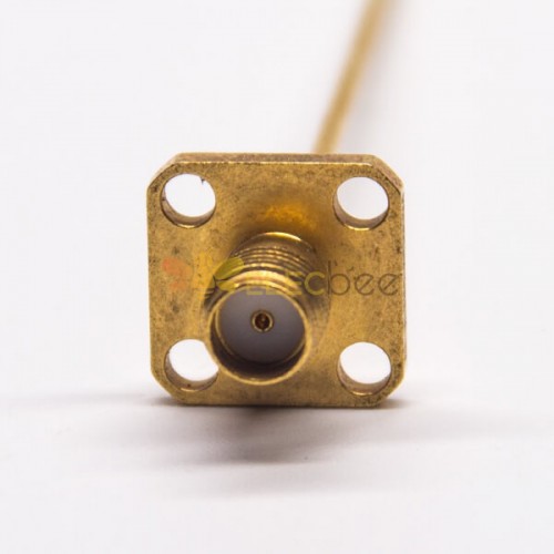 Gold Plated SMA Femelle Flange 4 Trous pour LE mont PCB