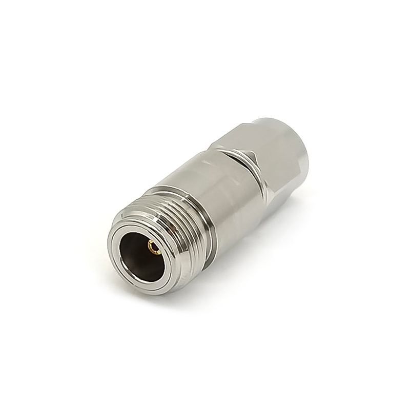 N-Type Male Straight Connector, 25.4mm / 1.00″ Square Flange 1.5mm / .059″ Flat Pin