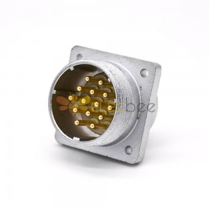 14 Pin Conectores P32 Masculino Straight Socket Square 4 buracos Flange Montagem Solder Cup para cabo