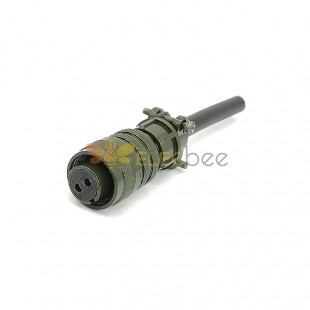 Threaded MS3106A12S-3S silvering 2pin Straight  Solder Type Plug