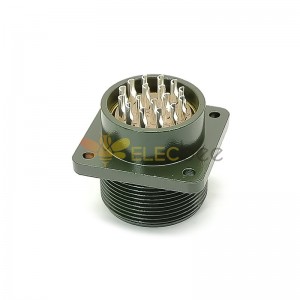 Threaded MS3102A20-29P gild 17pin Straight 4  hole flange Solder Type Socket