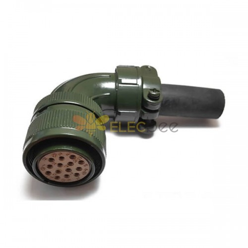 MS3108A20-27S MIL-DTL-5015 Série Threaded Right Angle Plug 14 Contacts Soude Socket Circular Connector