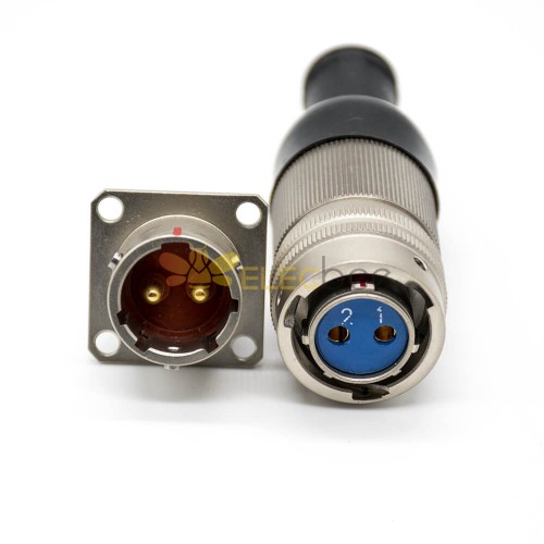 2 Pin Connector Y50DX Plug&Socket Straight Female Butt-jiont Male panel mount Bayonet Coupling Solder cup Aluminum alloy Male Socket