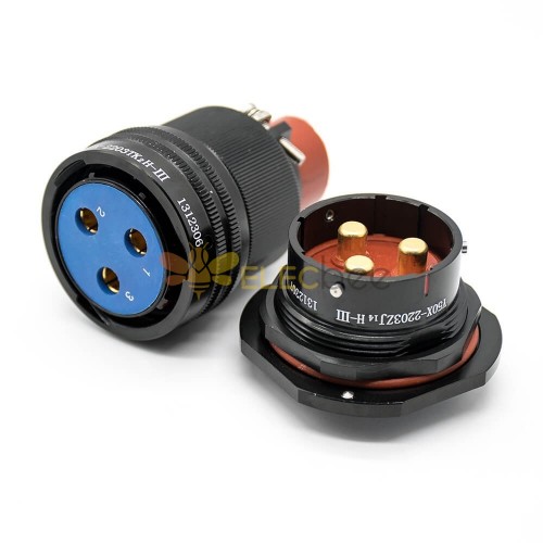 3 Pin Connectors 22 Shell Size Y50X Plug&Socket panel mount Solder cup Straight Bayonet Coupling Female Butt-jiont Male Male Socket