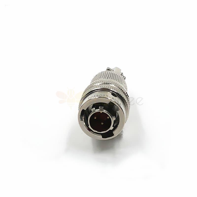 Y50X-0804TJ2 4 Pin Erkek Fiş Alüminyum alaşım 8 Kabuk Boyutu lehim Süngü Kaplin Kablo Konektörü