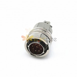 Y50X-1208TJ2 8针公插头铝合金 12 外壳尺寸焊接卡口耦合电缆连接器