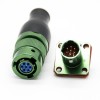 Circular Electrical Connector Y50EX Male Butt-Joint Female 7 Pin Straight Bayonet Coupling Cable Solder 4 Holes Flange 여성 플러그