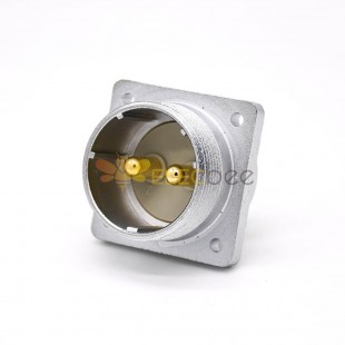 P32 Masculino 2 Pin Straight Socket Square 4 buracos Flange Montagem Solder Cup para cabo